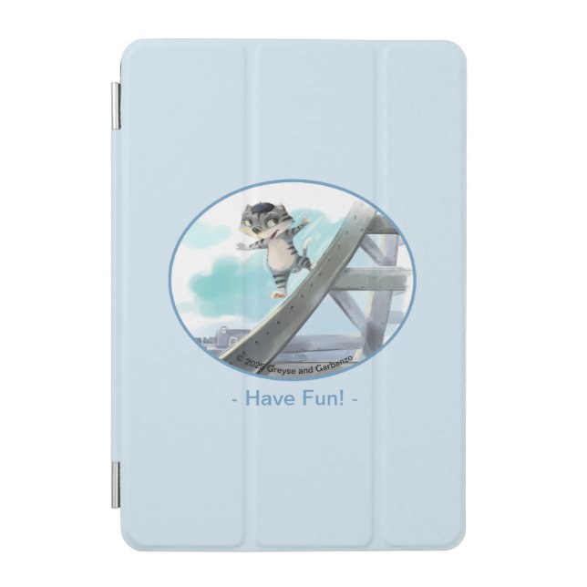Cat Slides Eiffel Tower – Paris Fun Tablet Case (Front)