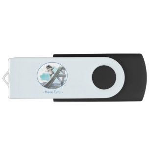 Cat Slides Eiffel Tower – Paris Fun Thumb Drive 