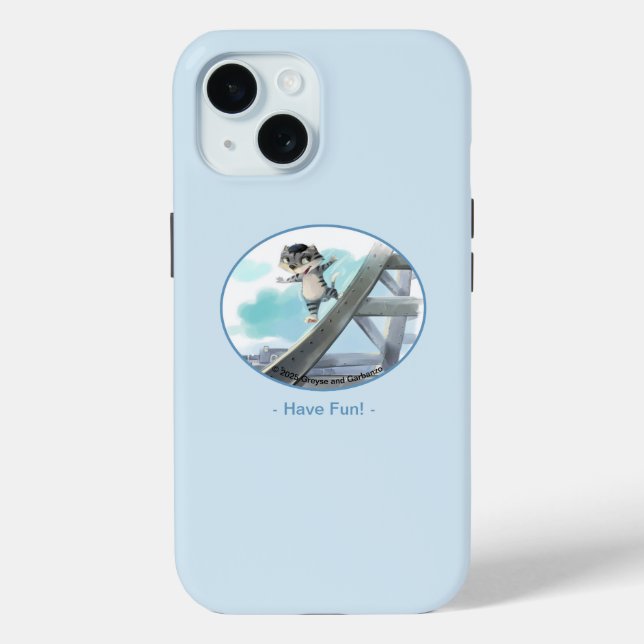 Cat Slides Eiffel Tower – Paris Fun Tough Case (V) (Back)