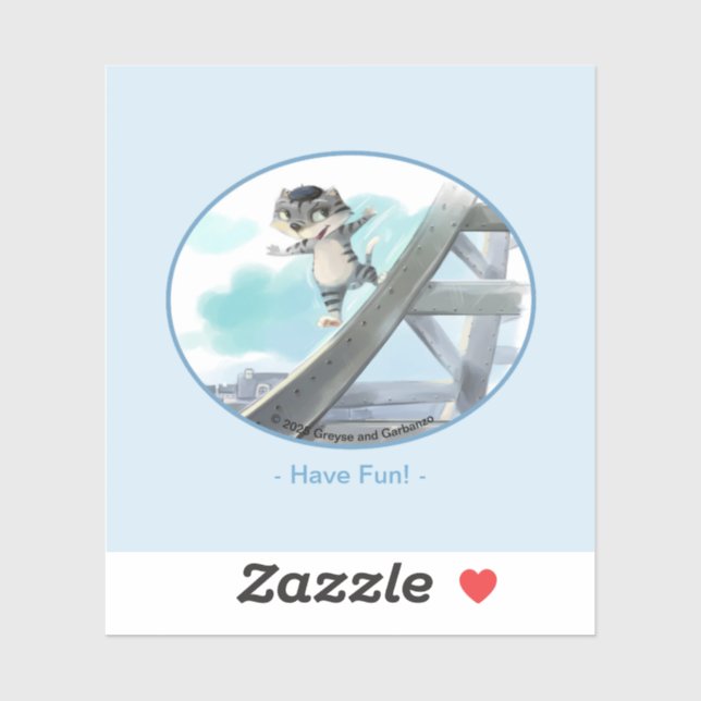 Cat Slides Eiffel Tower – Paris Fun Vinyl Sticker (Sheet)