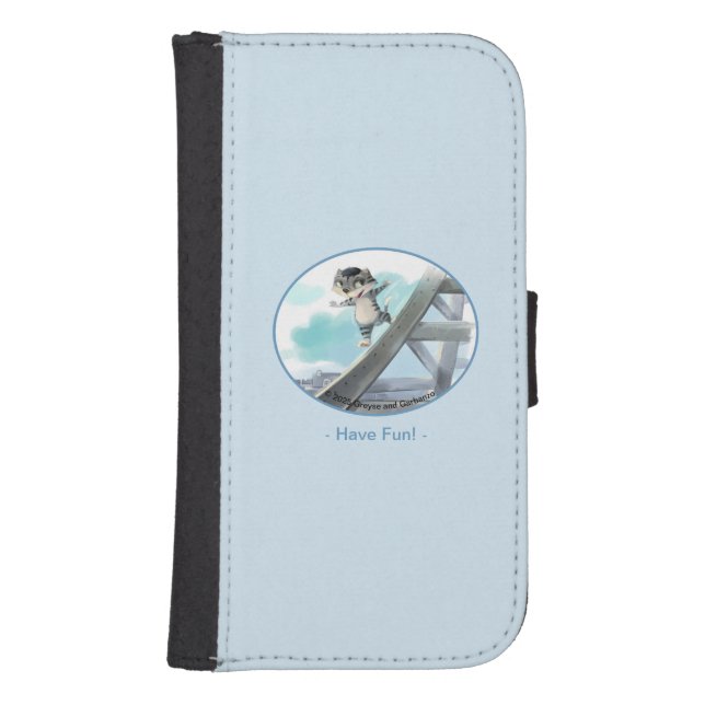 Cat Slides Eiffel Tower – Paris Fun Wallet Case (Front)