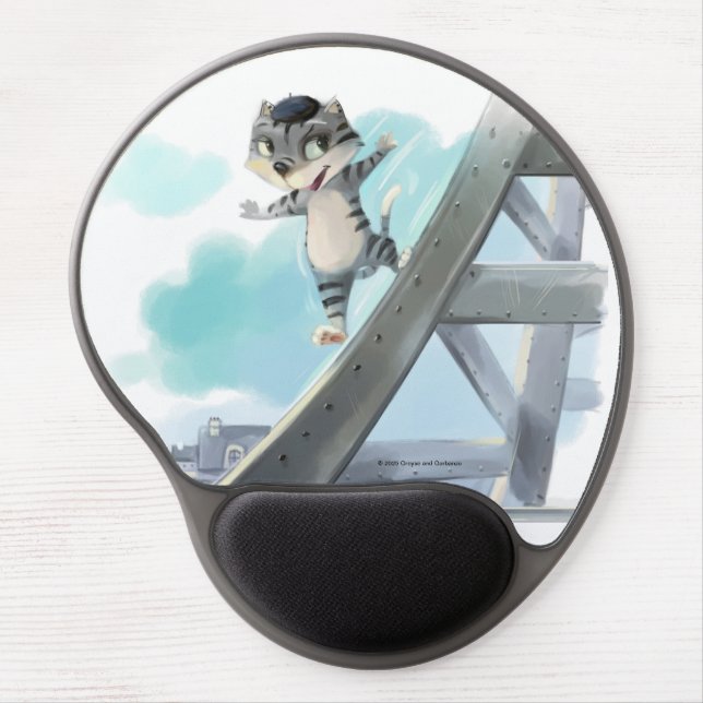 Cat Slides Eiffel Tower – Paris Gel Mouse Pad (Front)