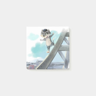 Cat Slides Eiffel Tower – Paris Notes 3" x 3"