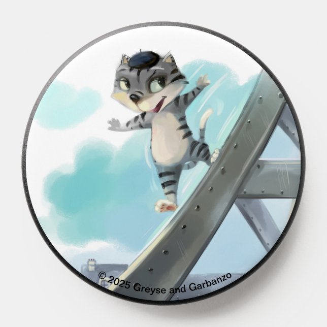 Cat Slides Eiffel Tower - Paris Phone Grip (Popsocket)
