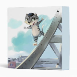 Cat Slides Eiffel Tower - Scrapbook/Album 3-Ring 3 Ring Binder