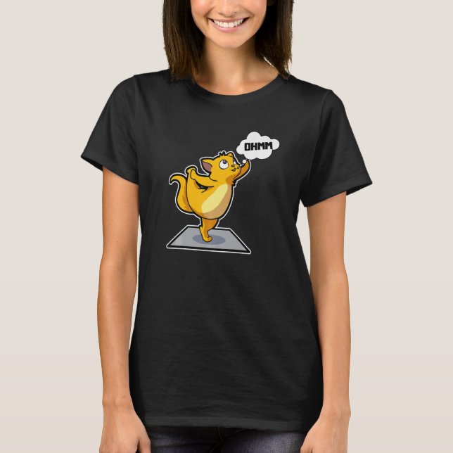 Cat Sloth Yoga Poses Sports Gymnastics Ohm Heartbe T-Shirt (Front)
