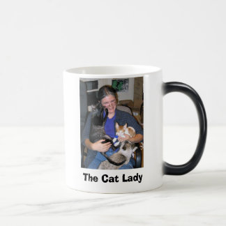 cat - smokey and glasses, The Cat Lady Color Morph Mug