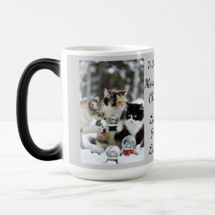 Cat Snow Globe, Image Names Text, Customize, Color Morph Mug