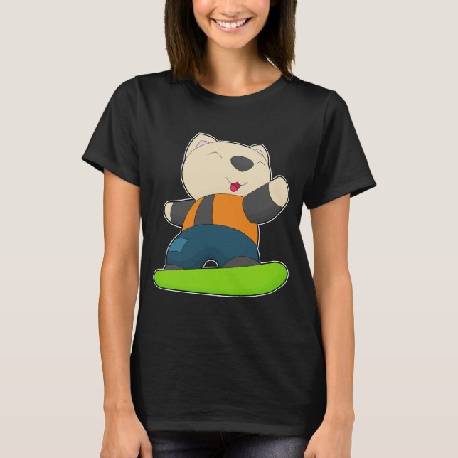 Cat Snowboard Winter sports T-Shirt (Front)