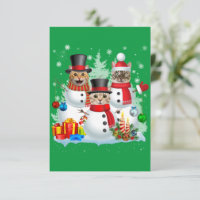 Cat Snowman Santa Christmas Light Cat Mom Cat Dad