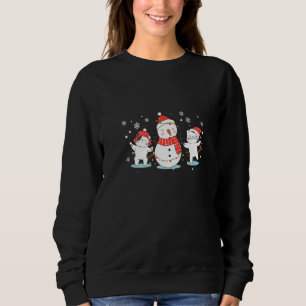 Cat Snowman Santa Hat Reindeer Cat Merry Christma Sweatshirt