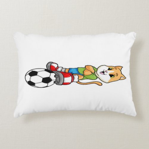 Cat Soccer player Soccer Accent Pillow