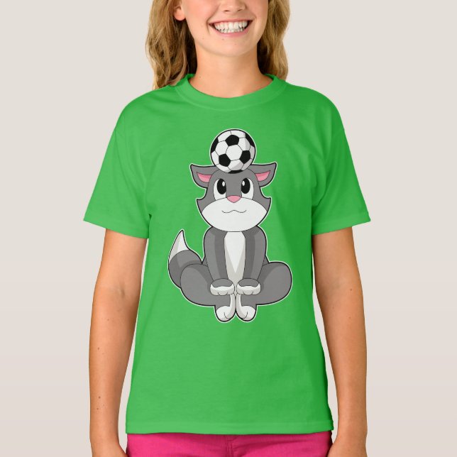 Cat Soccer player Soccer T-Shirt (Front)