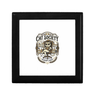 Cat Society Cat Alcohol Bar Humor Vintage Vector A Gift Box