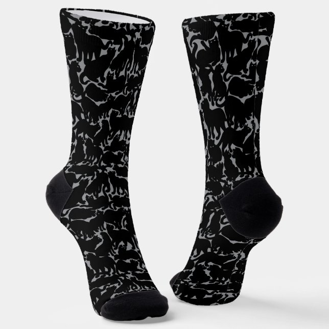 Cat Socks Cool Cat Art Socks Customize (Angled)