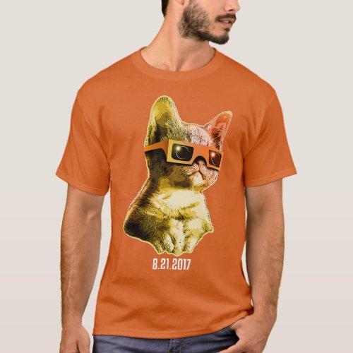 Cat  Solar Eclipse  2017 Solar Eclipse Glasses  T_Shirt