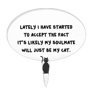 Cat Soulmate Cake Topper
