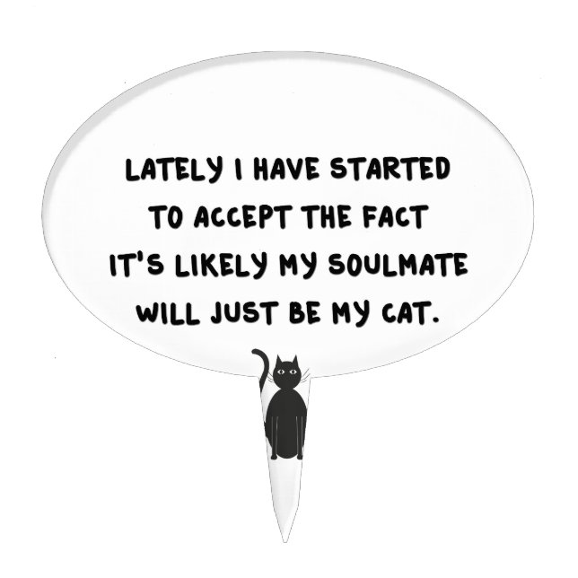 Cat Soulmate Cake Topper (Front)