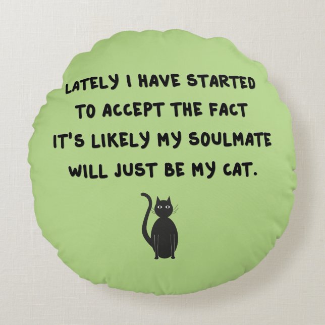 Cat Soulmate Round Pillow (Front)