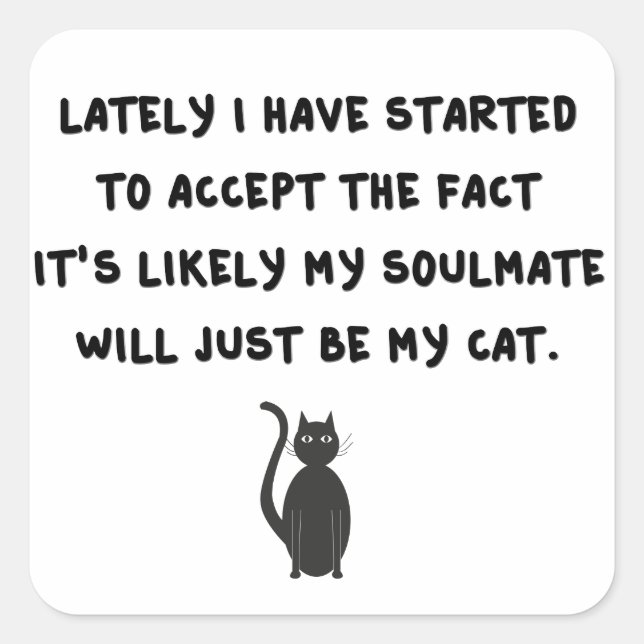 Cat Soulmate Square Sticker (Front)