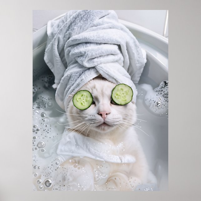 Cat Spa Day Wall Art Gift (Front)