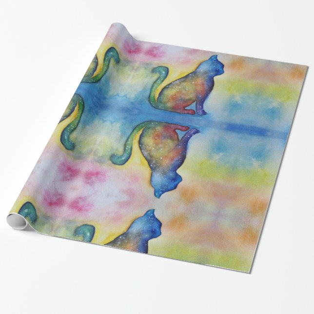 Cat Space Glossy Wrapping Paper, 30 in x 6 ft Paper (Unrolled)