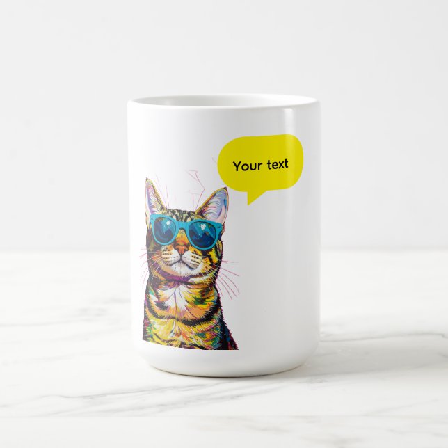 Cat Speech Bubble Funny Design Coffee Mug (Center)