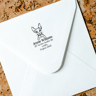 Cat Sphinx Return Address Rubber Stamp