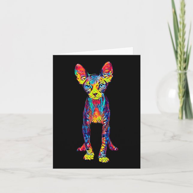 Cat Sphynx Funny Cat Lover Gifts For Men  Card (Front)