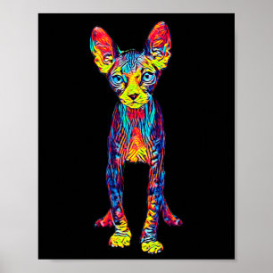Cat Sphynx Funny Cat Lover Gifts For Men Poster