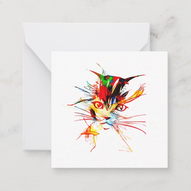 Cat splatter note card (Front)