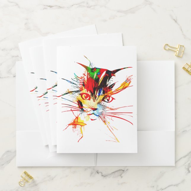 Cat splatter pocket folder (In Situ)