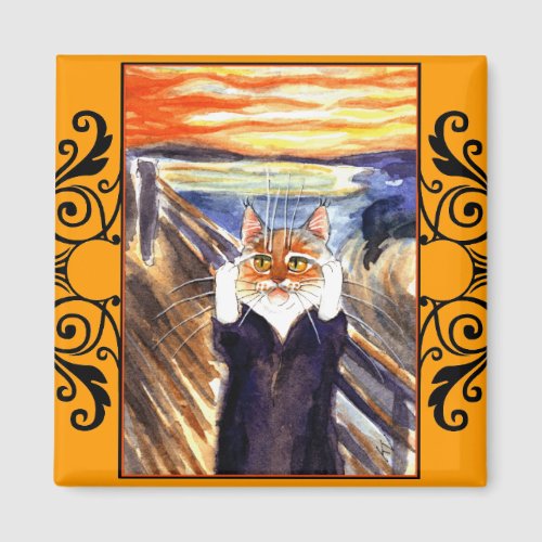 Cat spoof magnet Edvard Munchs Scream Magnet