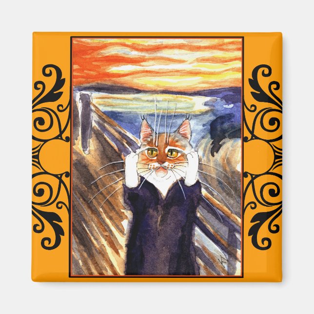 Cat spoof magnet, Edvard Munch's Scream Magnet (Front)