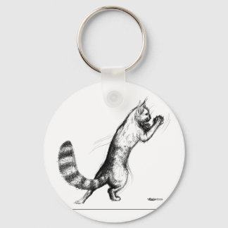 Cat Springing2 Keychain