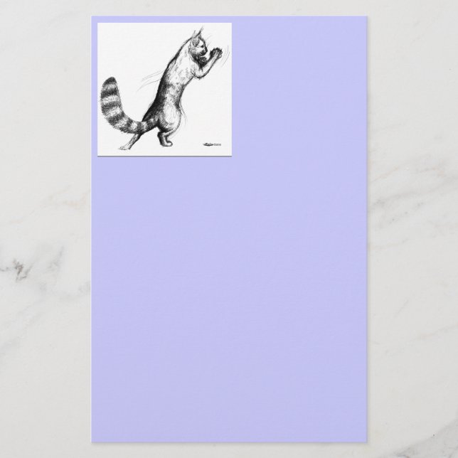 Cat Springing2 Stationery (Front)