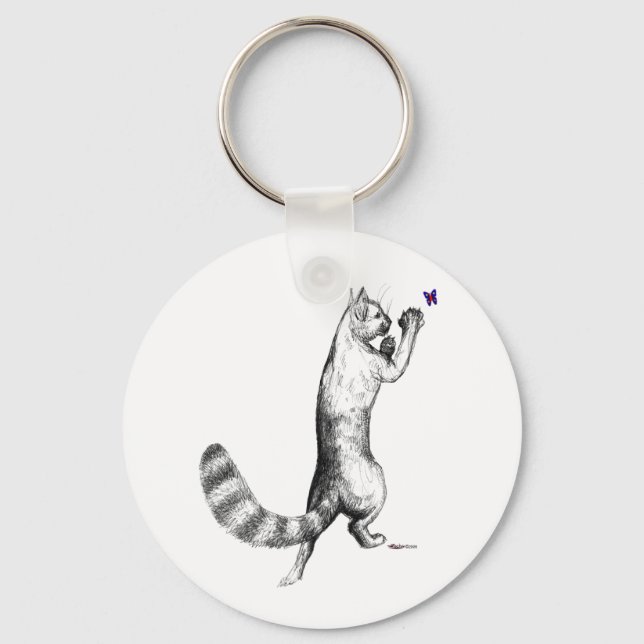 Cat Springing Keychain (Front)