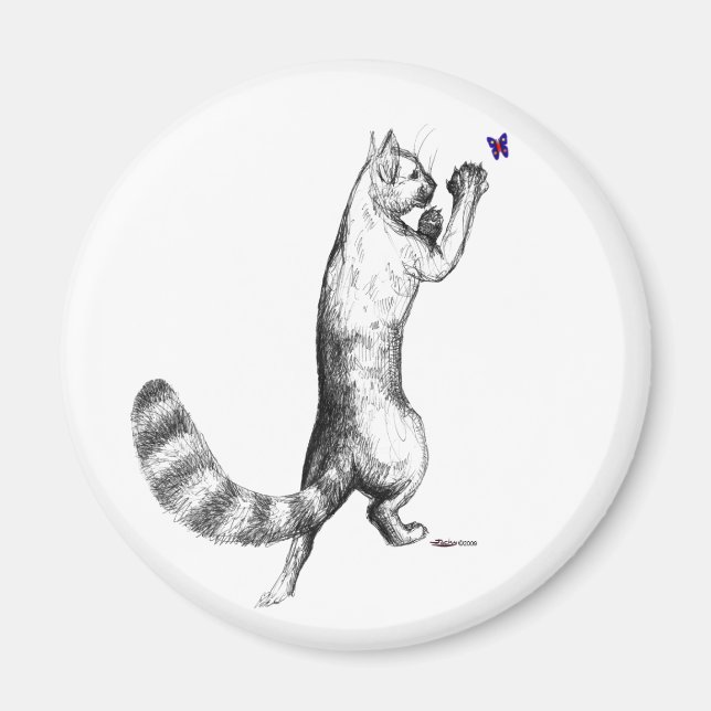 Cat Springing Magnet (Front)