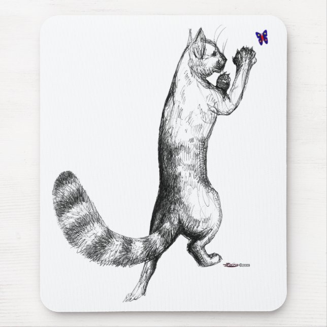 Cat Springing Mouse Pad (Front)