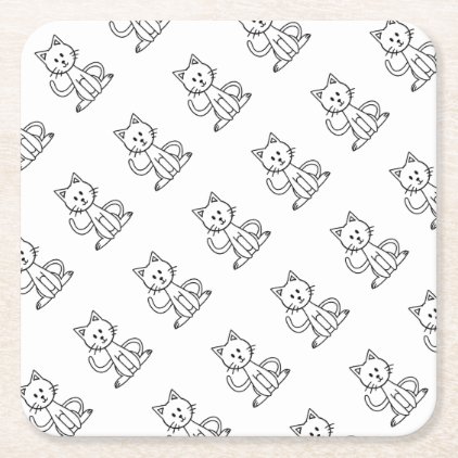 Cat Square Paper Coaster