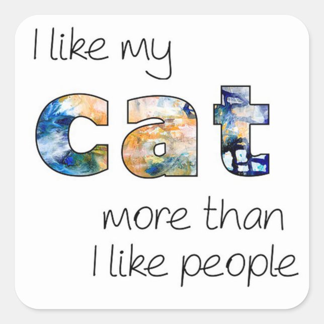 Cat Square Sticker (Front)