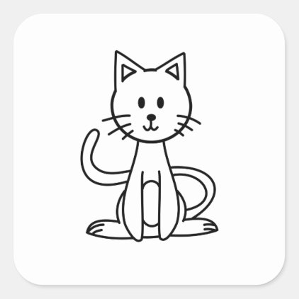 Cat Square Sticker