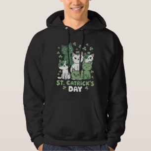 Cat St Patrick's Day Funny Catrick's Day Hoodie
