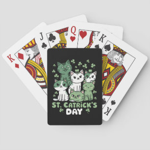 Cat St Patrick's Day Funny Catrick's Day Poker Cards