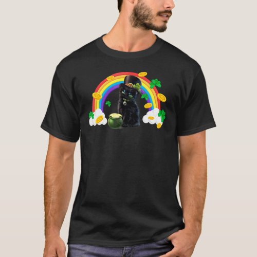 Cat St Patricks Day Rainbow Leprechaun Hat 1 T_Shirt