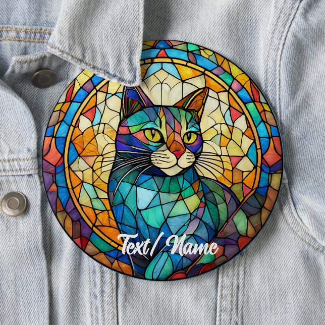 Cat Stain Glass Design Pin  (In Situ)