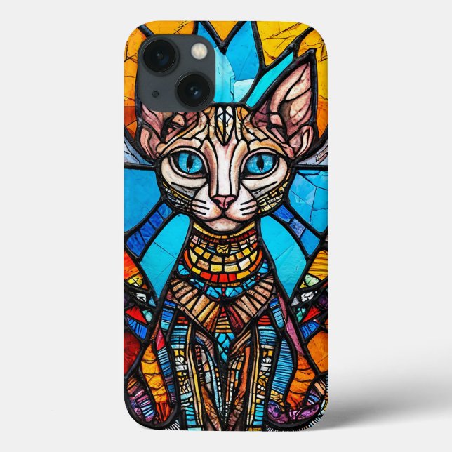 Cat Stained Glass Rainbow Unique Aesthetic Design Case-Mate iPhone Case (Back)