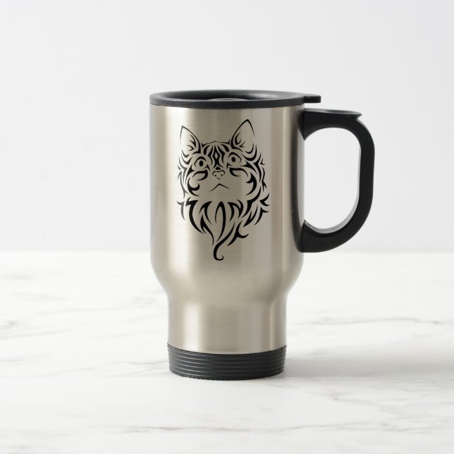 Cat Stainless Steel 15 oz Travel/Commuter Mug (Right)