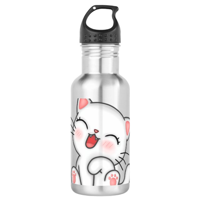Cat Stainless Steel Water Bottle (Front)