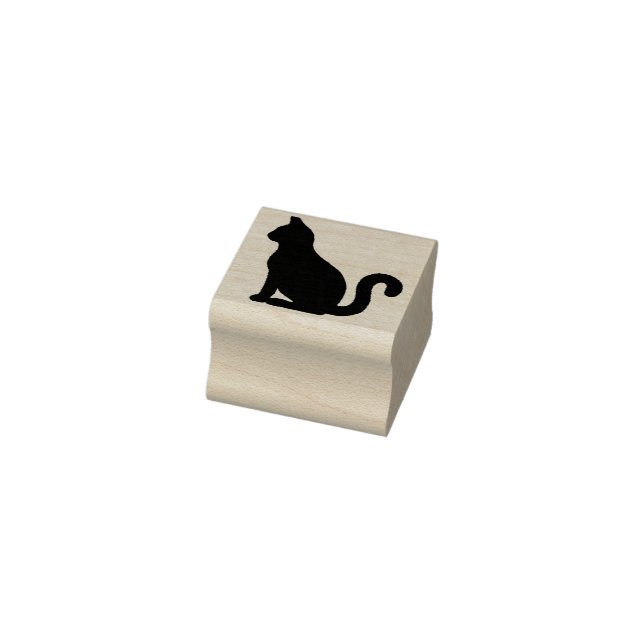 Cat stamp, cute pet kitty, animal lover rubber stamp (Stamp)